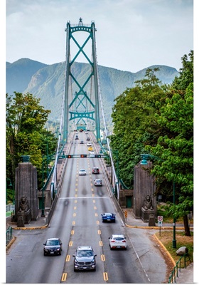 View Of Lions Gate Bridge From Stanley Park, Vancouver, British Columbia, Canada