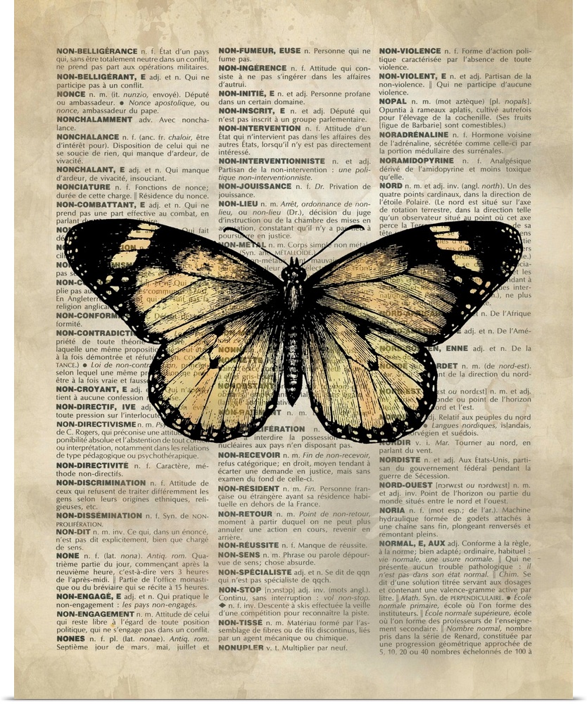 Vintage Dictionary Art: Butterfly 1