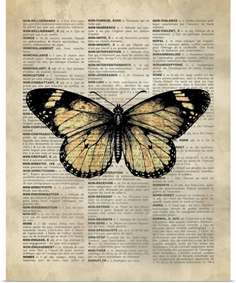 Vintage Dictionary Art: Butterfly I