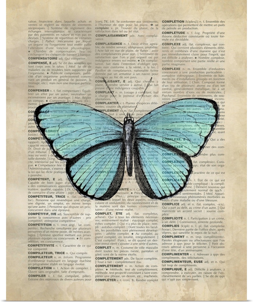 Vintage Dictionary Art: Butterfly 3