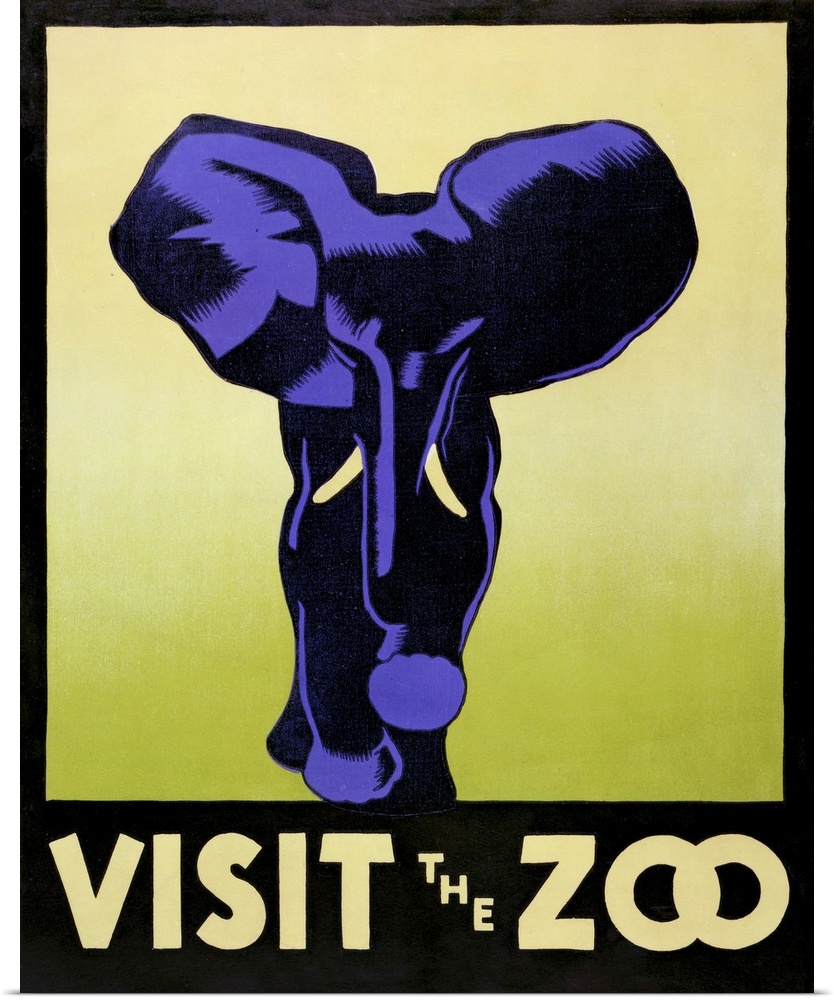 Visit the zoo. Poster promoting the zoo as a place to visit, showing an elephant. Library of Congress, Prints and Photogra...