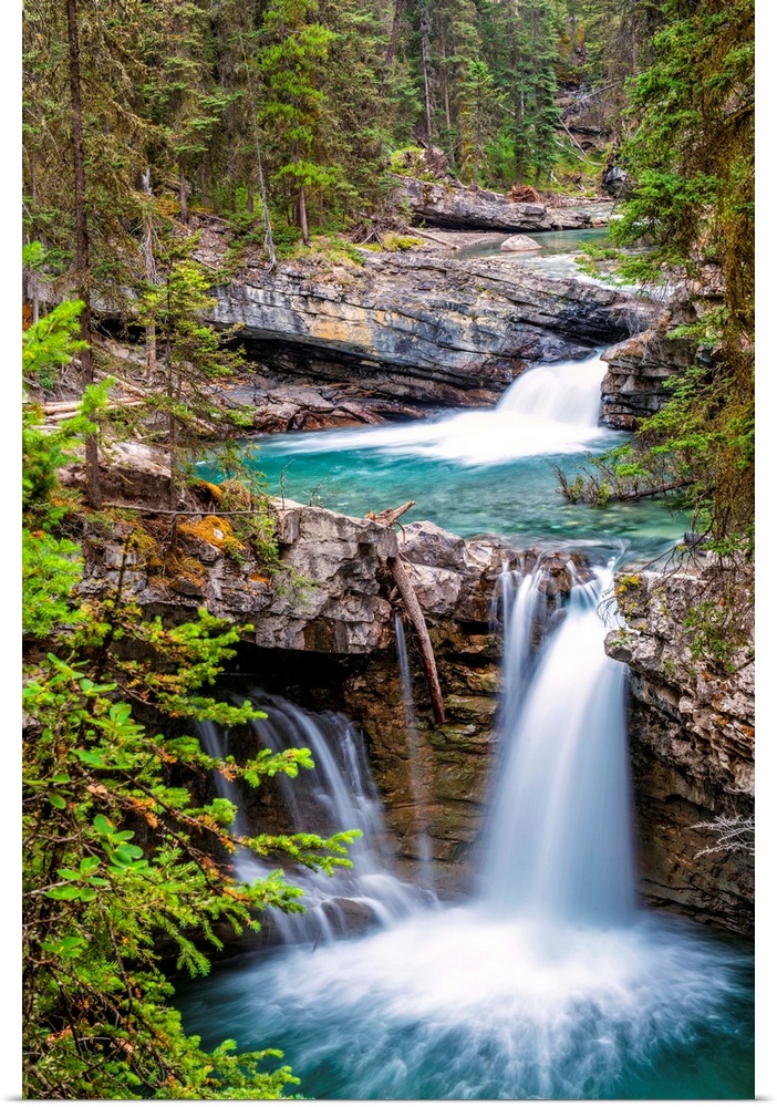 Waterfall at Johnston Canyon in Banff National Park, Alberta, Canada.
