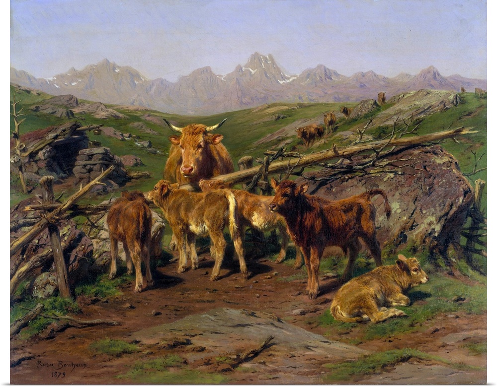 The scene is probably located on one of the high pasturelands of the Pyrenees. Rosa Bonheur took a trip there in 1850 and ...