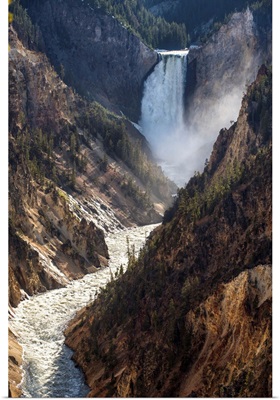 Winding Yellowstone River with Lower Falls, Yellowstone National Park