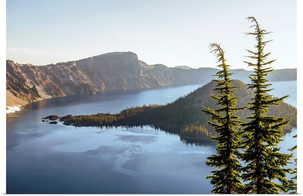 View of Wizard Island in Crater Lake, Oregon.