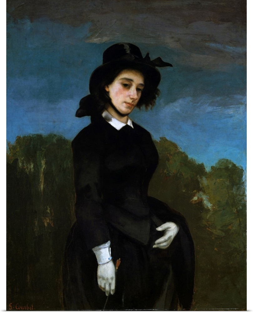 This painting of a horsewoman (in French,?amazone) was long thought to represent the poet and novelist Louise Colet, muse ...