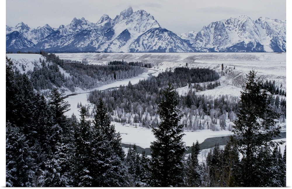 Winter view of the Snake River, Grand Teton National Park.