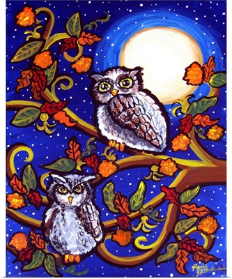 Owls In Moonlight