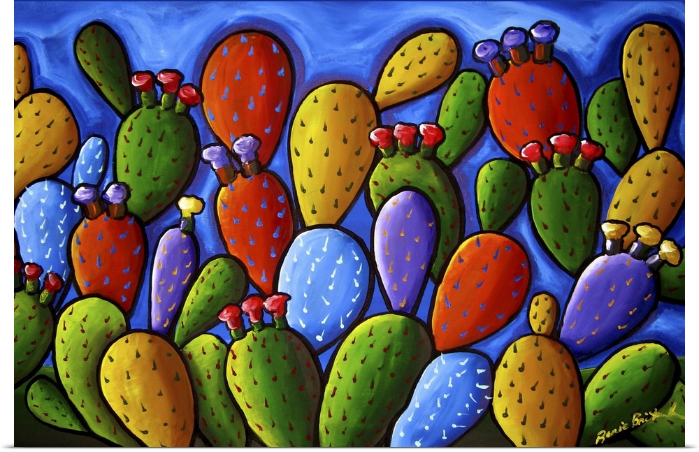A whimsical view of cactus in the southwest