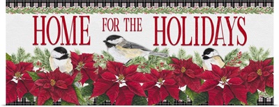 Chickadee Christmas Red - Home for the Holidays horizontal
