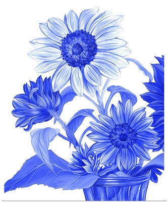 China Sunflowers Blue II