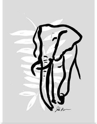 Inked Safari Leaves II Elephant