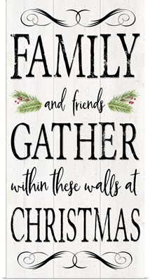 Peaceful Christmas - Family Gathers vert black text