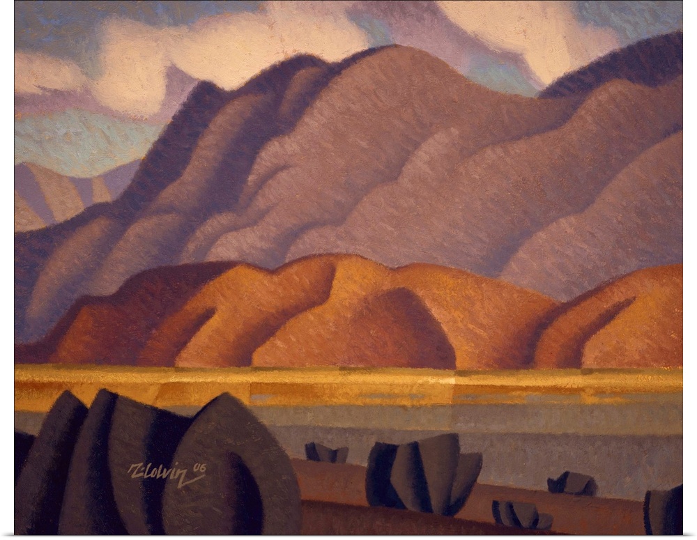 Contemporary landscape painting of the desert near Indio, California