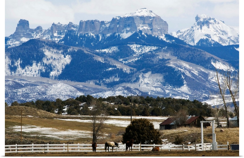 A ranch below peaks of the San Juan Mountains, Colorado