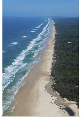 Aerial of the Seventy-Five Mile Beach, Fraser Island, Queensland, Australia