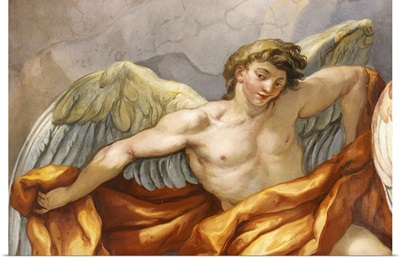Angel In Dome Fresco By Johann Michael Rottmayr, St. Charles's Church, Vienna, Austria