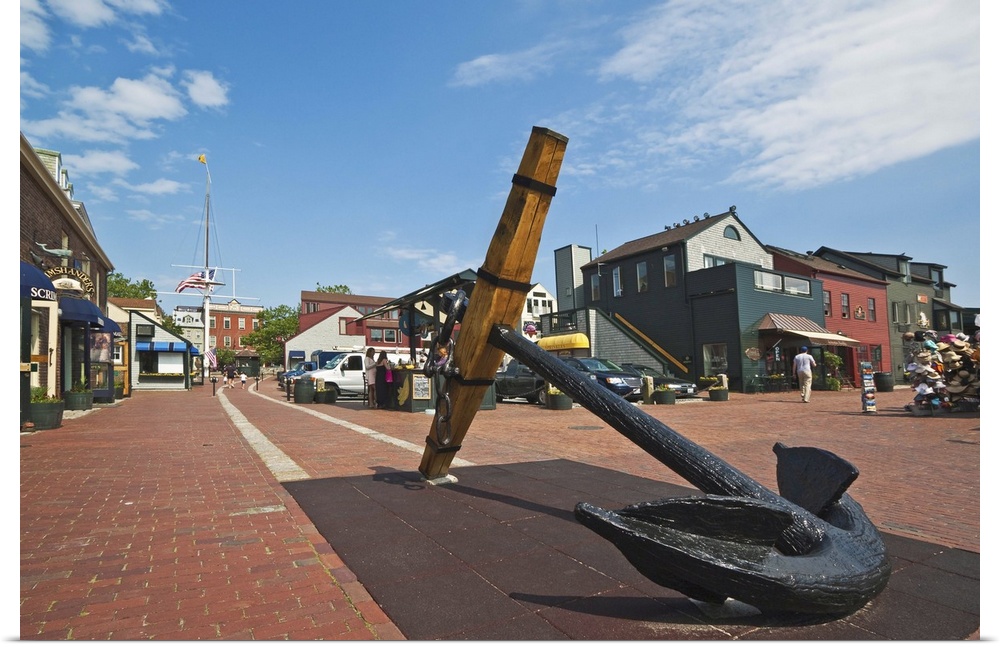 Antique anchor at Bowen's Wharf, Newport, Rhode Island, New England