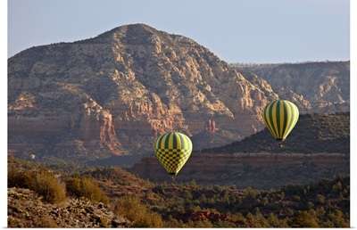 Ballooning among red rock formations, Coconino National Forest, Arizona