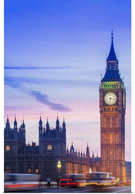 Big Ben, The Palace Of Westminster, And Westminster Bridge, London, England, UK