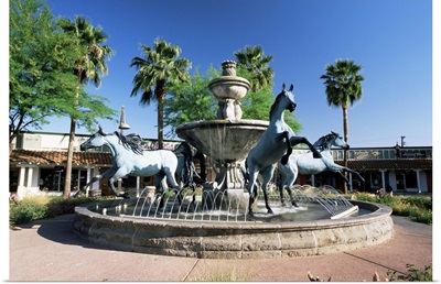 Bronze horse fountain, Scottsdale, Phoenix, Arizona, USA