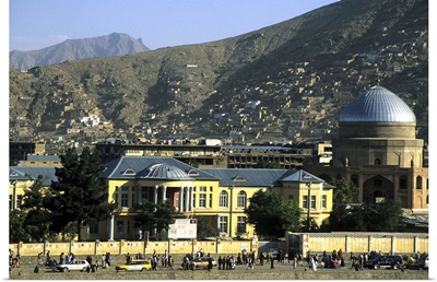 Buildings on the banks of the Kabul River, central Kabul, Kabul, Afghanistan