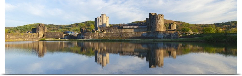 Caerphilly Castle, Gwent, Wales, United Kingdom, Europe.