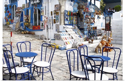 Cafe and souvenir shop, Sidi Bou Said, Tunisia, North Africa, Africa