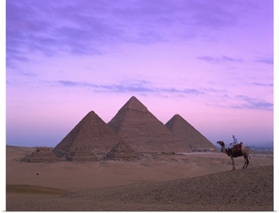 Camel rider at Giza Pyramids, Giza, Cairo, Egypt, Africa