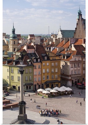Castle Square and colourful houses of the Old Town, Warsaw, Poland