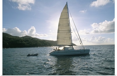 Catamaran, island of Praslin, Seychelles, Indian Ocean, Africa
