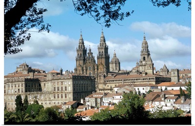 Cathedral from the park, Galicia, Spain