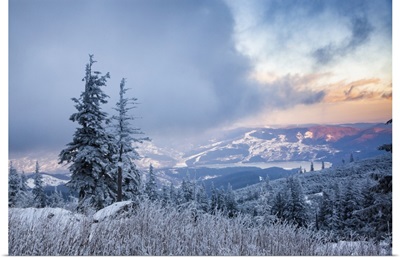 Ceahlau Massif In Winter, Eastern Carpathians, Neamt County, Moldavia, Romania