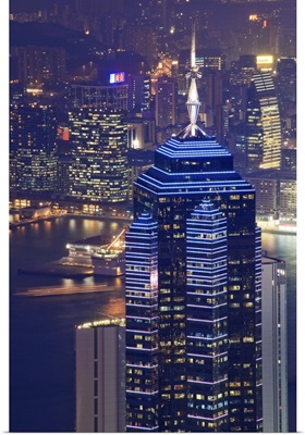 Central skyscrapers at night, Hong Kong, China, Asia