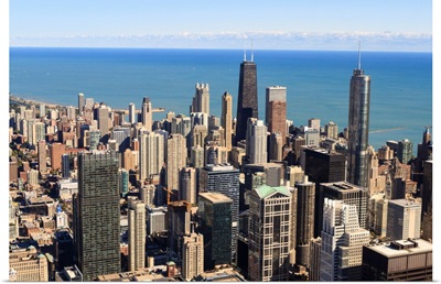 Chicago city skyline and Lake Michigan, Chicago, Illinois, USA