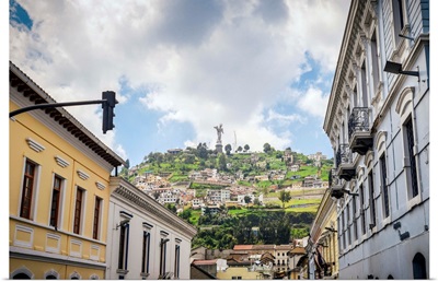 Cityscape with the Panecillo in the background, Quito, Ecuador