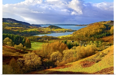 Coastal Landscape In Autumn, Scottish Highlands, Looking Towards Loch Melfort