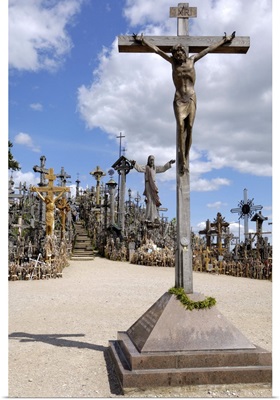 Cross laid by Pope John Paul II at the Hill of Crosses, Lithuania, Baltic States