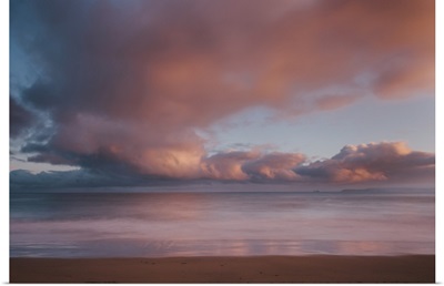Dawn sky over Carbis Bay beach, Cornwall, England, UK