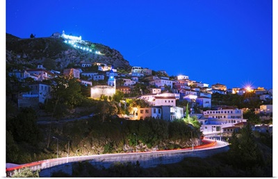 Dhermi town at night, Albania, Mediterranean, Europe