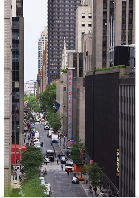 Down 50th Street towards Radio City Music Hall, Manhattan, New York City, New York