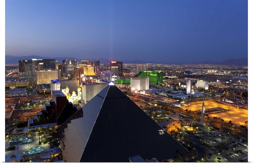 Elevated view of casinos on The Strip, Las Vegas, Nevada