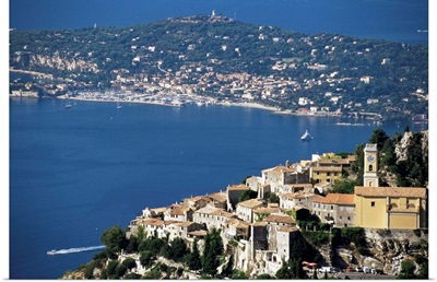 Eze village and Cap Ferrat in background, Provence, French Riviera, France