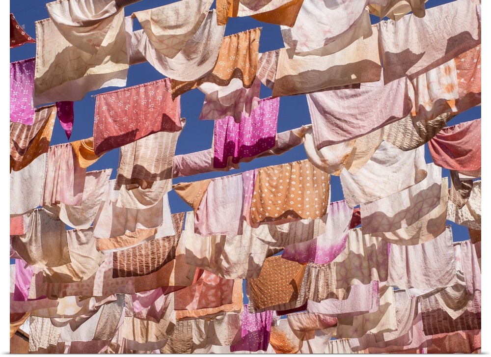 Fluttering fabrics, Textile Museum, Oaxaca, Mexico, North America