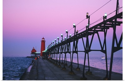 Grand Haven Lighthouse on Lake Michigan, Grand Haven, Michigan