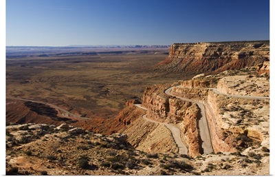 Hairpin bends leading down to the Valley of the Gods near Monument Valley, Arizona
