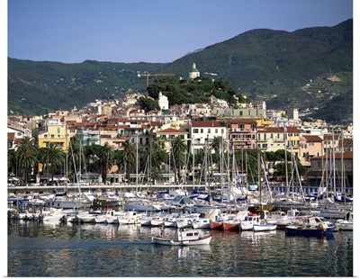Harbour and town, San Remo, Italian Riviera, Liguria, Italy