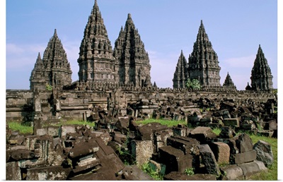 Hindu temples of Candi Prambanan,  island of Java, Indonesia