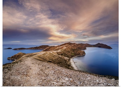 Island Of The Sun, Elevated View, Titicaca Lake, La Paz Department, Bolivia