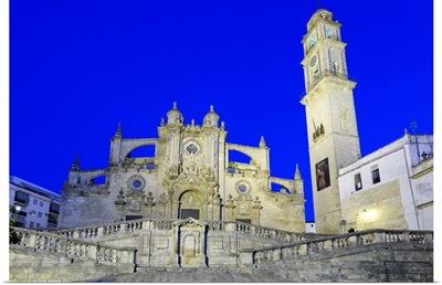 Jerez de la Frontera Cathedral at night,  Cadiz province, Andalucia, Spain